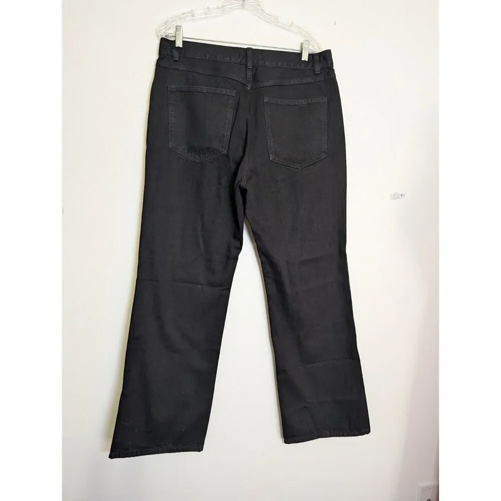 Madewell Cleo Straight Jeans W31 NWT Black Rinse High Rise Patch Pocket NX987